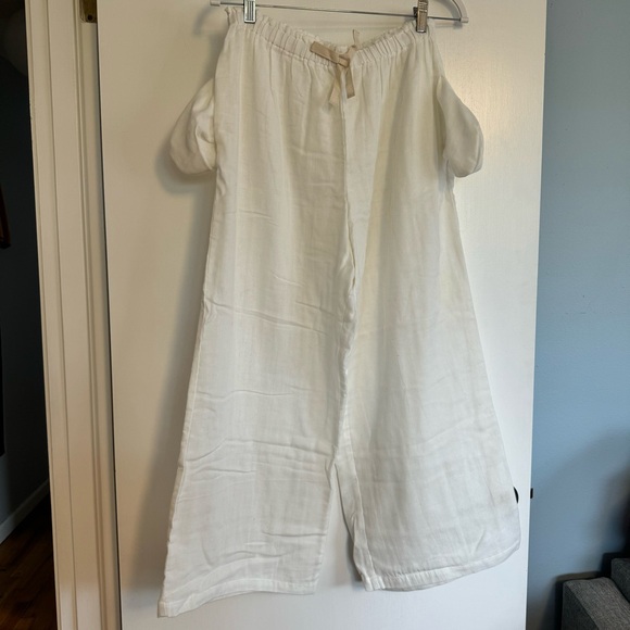 NWOT 100% cotton gauze sleepwear bottoms L/XL large extra large white breathable - Picture 7 of 13